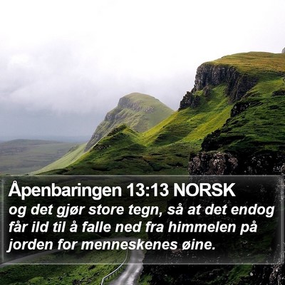 Åpenbaringen 13:13 NORSK Bible Verse Image