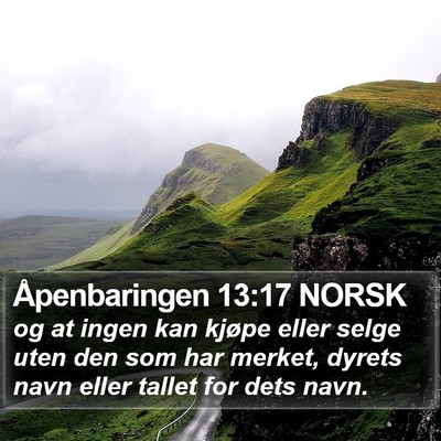 Åpenbaringen 13:17 NORSK Bible Verse Image