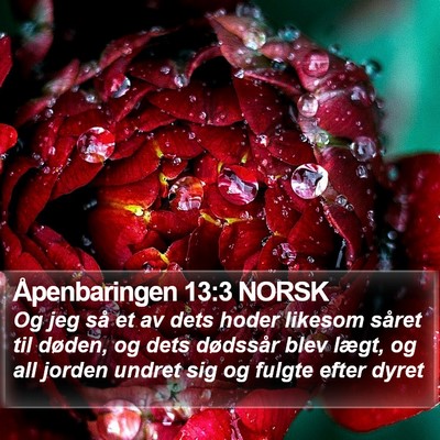 Åpenbaringen 13:3 NORSK Bible Verse Image
