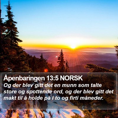 Åpenbaringen 13:5 NORSK Bible Verse Image
