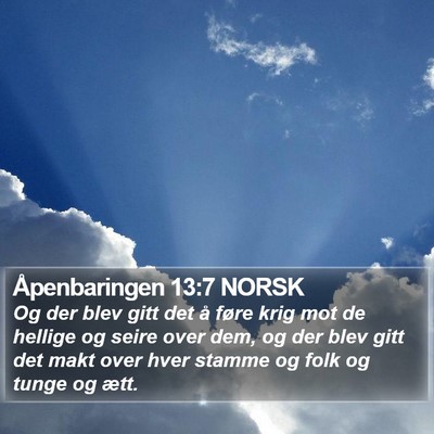Åpenbaringen 13:7 NORSK Bible Verse Image