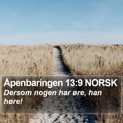 Åpenbaringen 13:9 NORSK Bible Verse Image