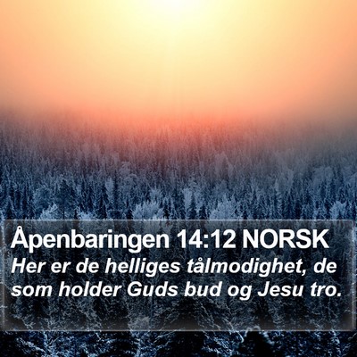 Åpenbaringen 14:12 NORSK Bible Verse Image