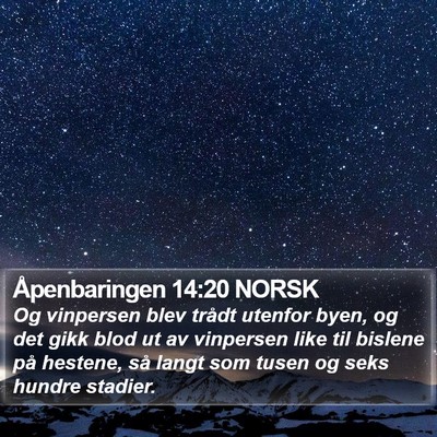 Åpenbaringen 14:20 NORSK Bible Verse Image