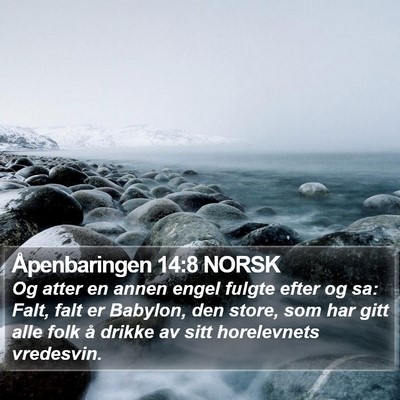 Åpenbaringen 14:8 NORSK Bible Verse Image