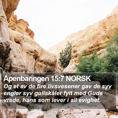 Åpenbaringen 15:7 NORSK Bible Verse Image