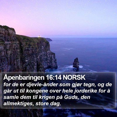 Åpenbaringen 16:14 NORSK Bible Verse Image