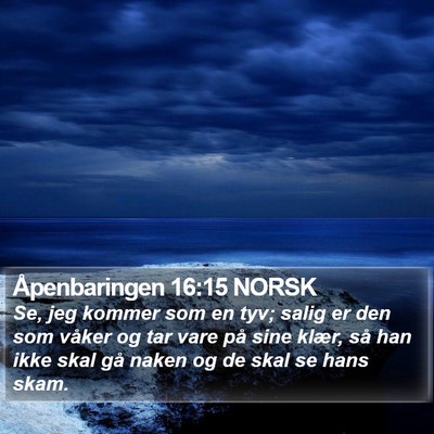 Åpenbaringen 16:15 NORSK Bible Verse Image