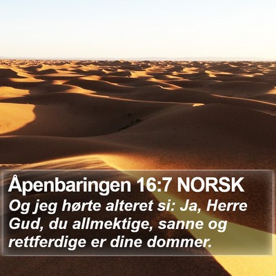 Åpenbaringen 16:7 NORSK Bible Verse Image