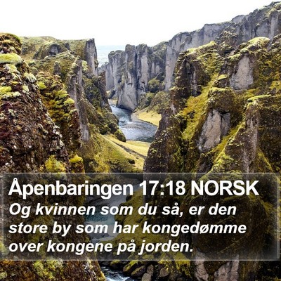 Åpenbaringen 17:18 NORSK Bible Verse Image