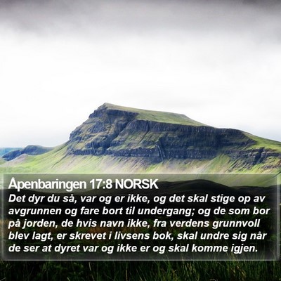 Åpenbaringen 17:8 NORSK Bible Verse Image