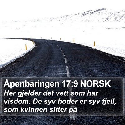 Åpenbaringen 17:9 NORSK Bible Verse Image