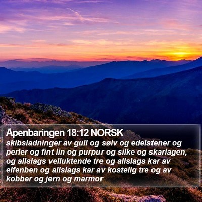 Åpenbaringen 18:12 NORSK Bible Verse Image