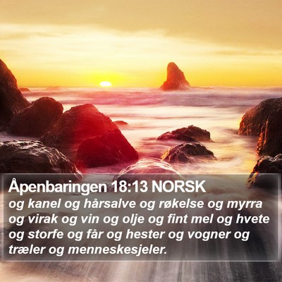 Åpenbaringen 18:13 NORSK Bible Verse Image