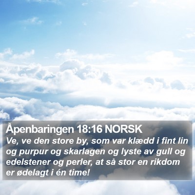 Åpenbaringen 18:16 NORSK Bible Verse Image