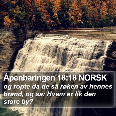 Åpenbaringen 18:18 NORSK Bible Verse Image