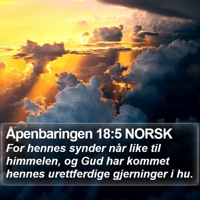 Åpenbaringen 18:5 NORSK Bible Verse Image