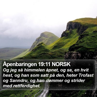 Åpenbaringen 19:11 NORSK Bible Verse Image