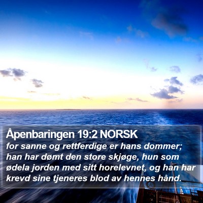 Åpenbaringen 19:2 NORSK Bible Verse Image