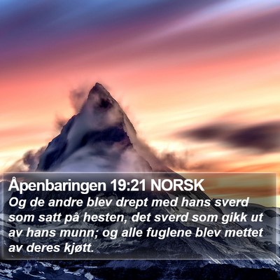 Åpenbaringen 19:21 NORSK Bible Verse Image