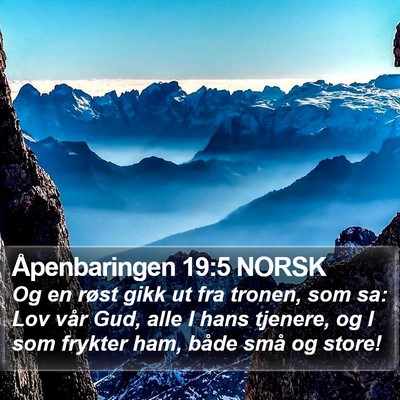 Åpenbaringen 19:5 NORSK Bible Verse Image
