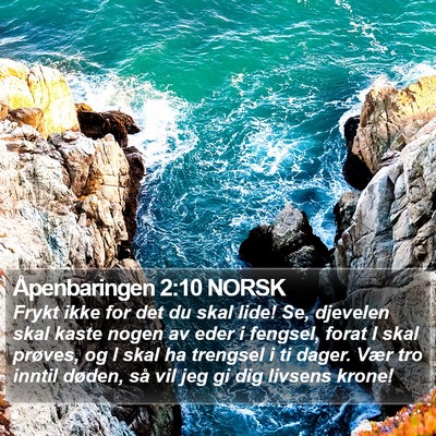 Åpenbaringen 2:10 NORSK Bible Verse Image