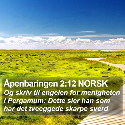 Åpenbaringen 2:12 NORSK Bible Verse Image