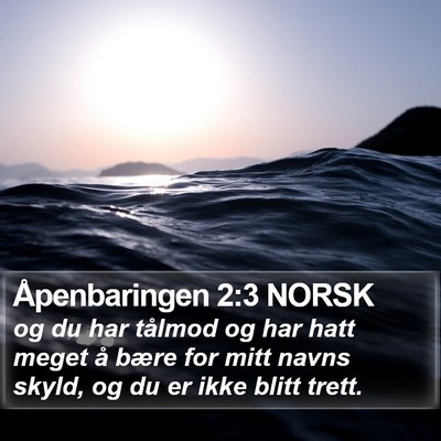 Åpenbaringen 2:3 NORSK Bible Verse Image