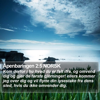 Åpenbaringen 2:5 NORSK Bible Verse Image