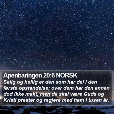 Åpenbaringen 20:6 NORSK Bible Verse Image