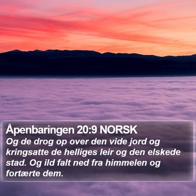 Åpenbaringen 20:9 NORSK Bible Verse Image