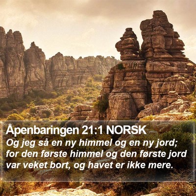 Åpenbaringen 21:1 NORSK Bible Verse Image