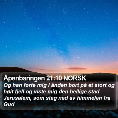Åpenbaringen 21:10 NORSK Bible Verse Image