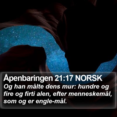 Åpenbaringen 21:17 NORSK Bible Verse Image
