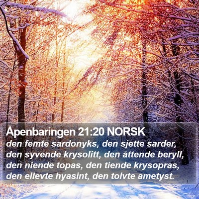 Åpenbaringen 21:20 NORSK Bible Verse Image