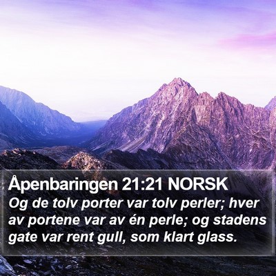 Åpenbaringen 21:21 NORSK Bible Verse Image
