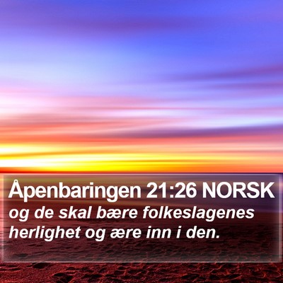 Åpenbaringen 21:26 NORSK Bible Verse Image