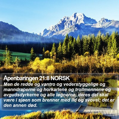 Åpenbaringen 21:8 NORSK Bible Verse Image