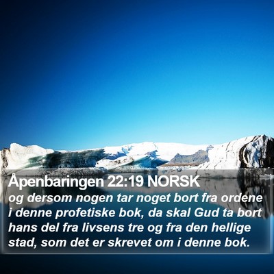 Åpenbaringen 22:19 NORSK Bible Verse Image