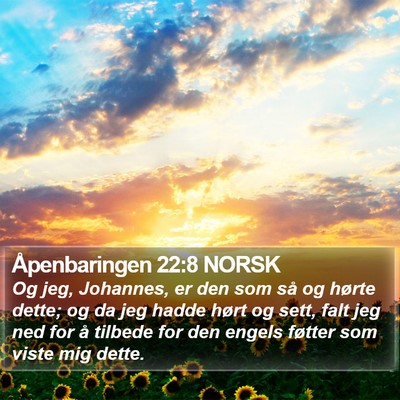 Åpenbaringen 22:8 NORSK Bible Verse Image