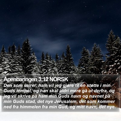 Åpenbaringen 3:12 NORSK Bible Verse Image