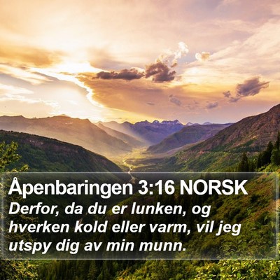 Åpenbaringen 3:16 NORSK Bible Verse Image