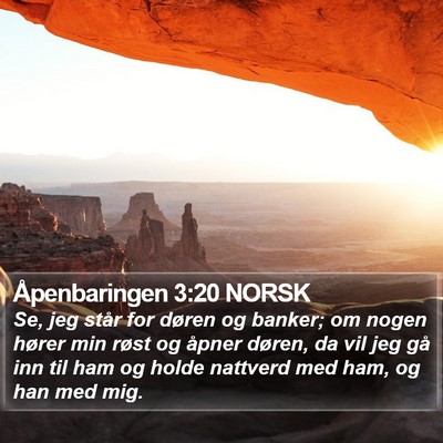 Åpenbaringen 3:20 NORSK Bible Verse Image