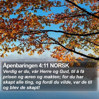 Åpenbaringen 4:11 NORSK Bible Verse Image