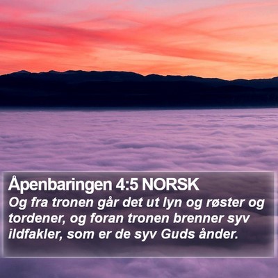 Åpenbaringen 4:5 NORSK Bible Verse Image