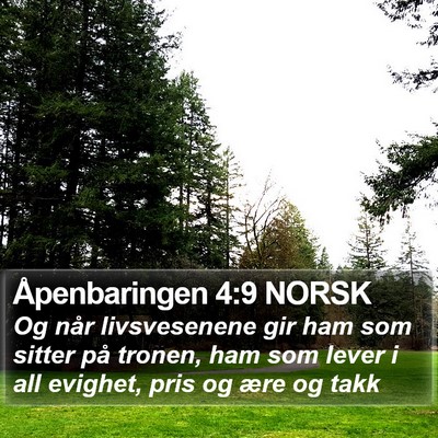 Åpenbaringen 4:9 NORSK Bible Verse Image