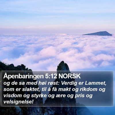 Åpenbaringen 5:12 NORSK Bible Verse Image