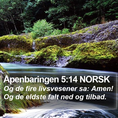 Åpenbaringen 5:14 NORSK Bible Verse Image