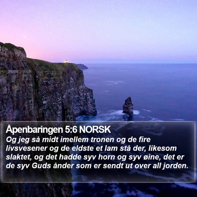 Åpenbaringen 5:6 NORSK Bible Verse Image