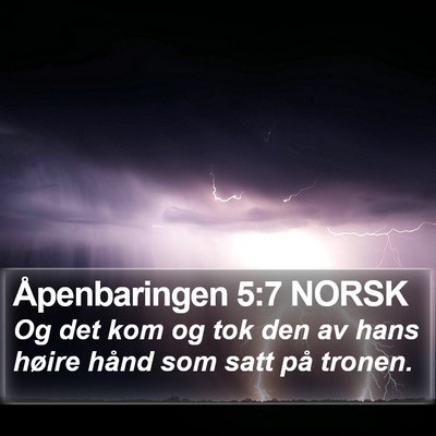 Åpenbaringen 5:7 NORSK Bible Verse Image